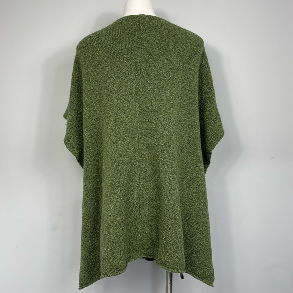 Eskandar Green Boucle Extrafine Wool Cashmere Tabard Cardigan Wrap Shawl Sweater - Picture 6 of 15